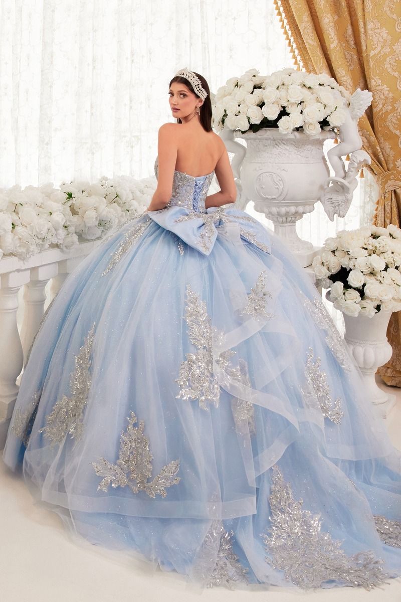 Day Dream | Strapless Layered Ball Gown w/ Bow Detail | LaDivine 15715