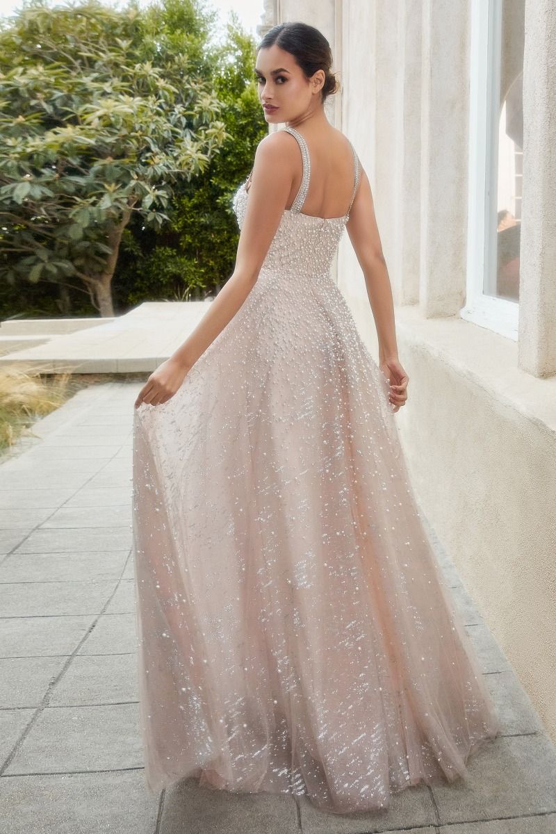 Love | Pearleque Ball Gown w/ Crystal Strap | Andrea & Leo Couture A1180