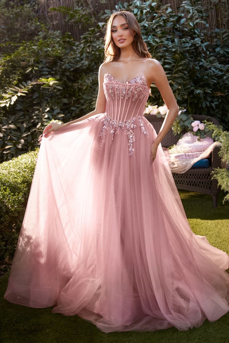 Sydney | Strapless A Line Corset Gown | Andrea & Leo Couture A1267