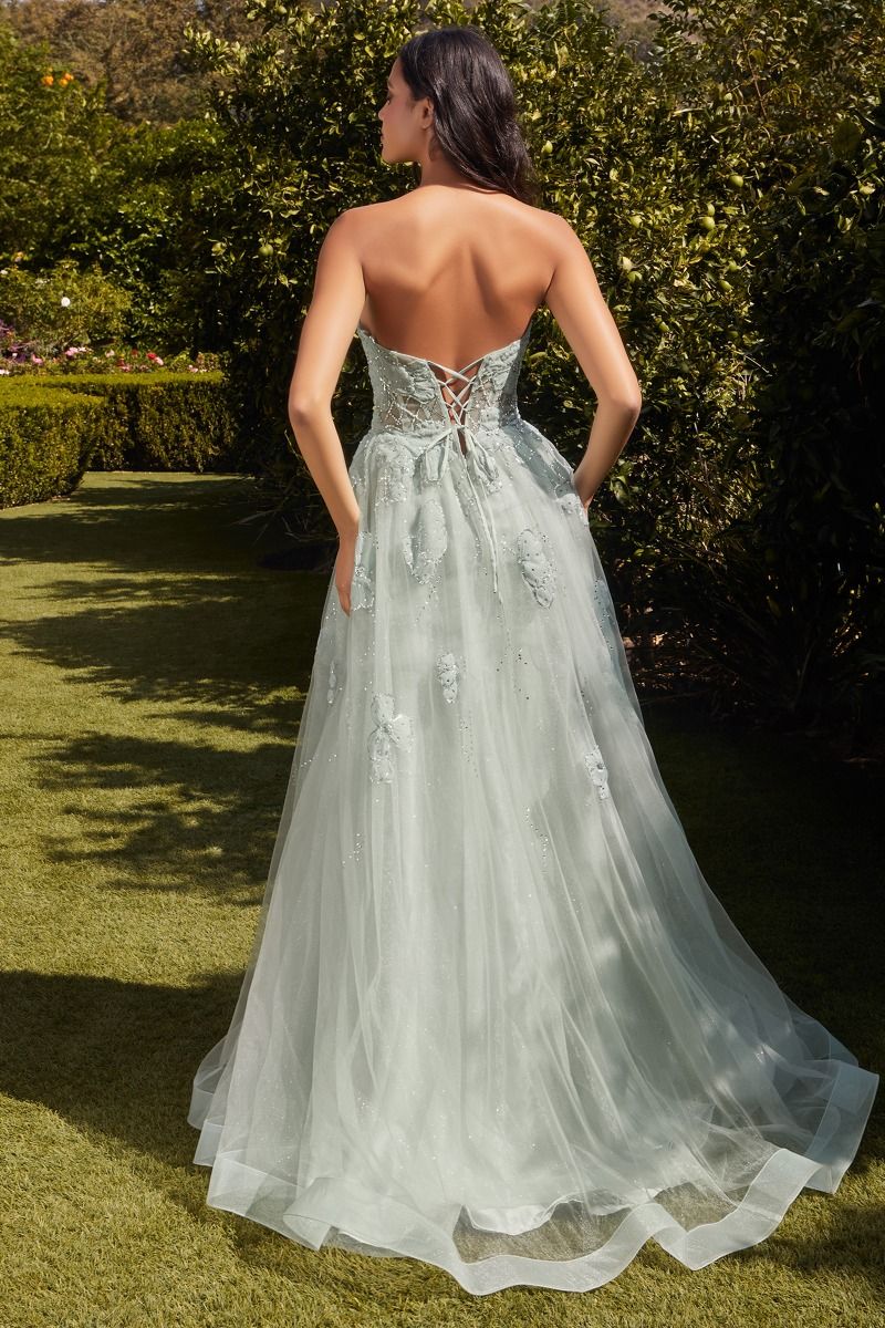 Tany | Strapless Sage Ball Gown | Andrea & Leo Couture A1346