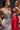Ladivine close-up of silver and red strapless beaded corset sweetheart bodice formal gowns