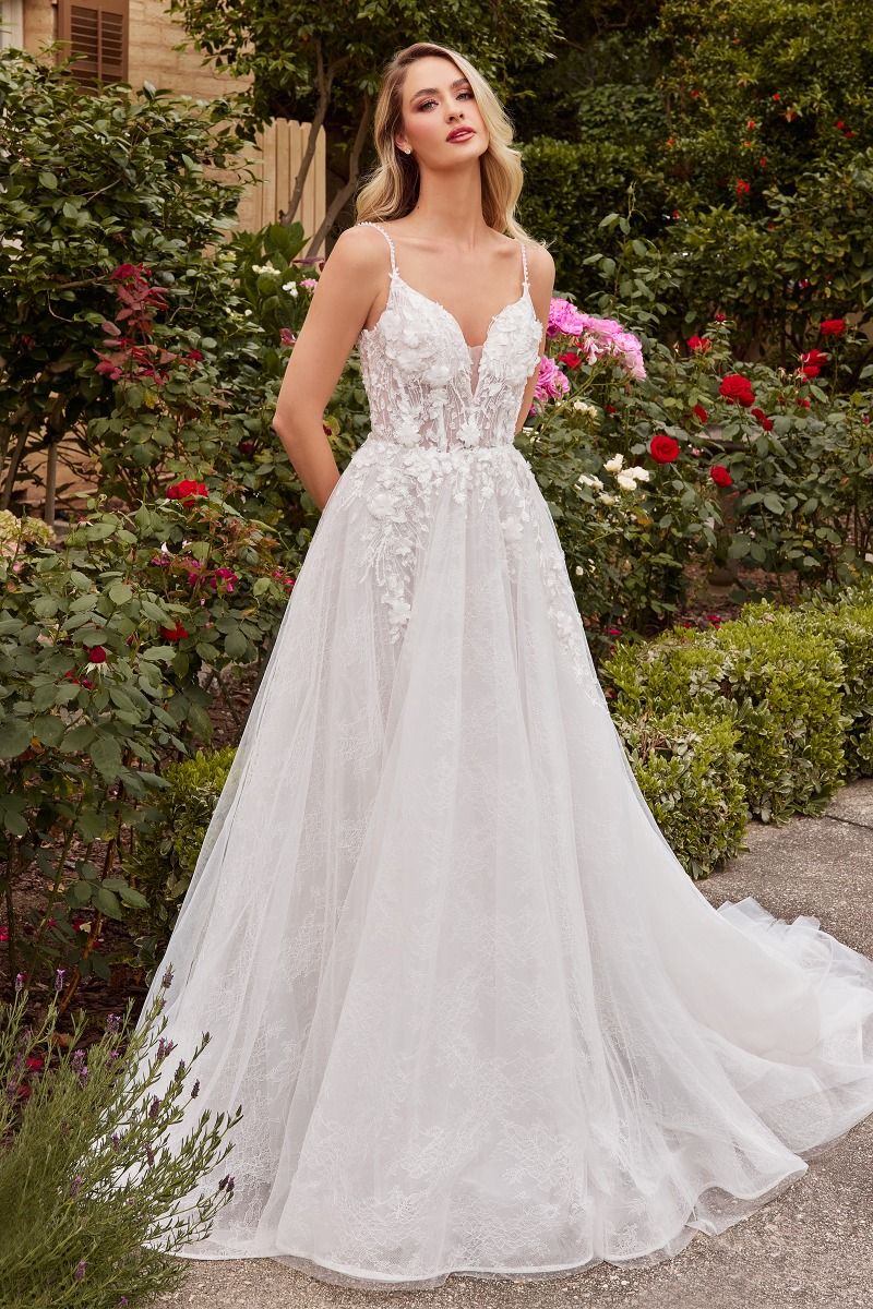 Graceful Organza | Layered Lace A-Line Bridal Gown | LaDivine CD857W