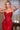 Ladivine J888 red sequin beaded strapless sweetheart corset evening gown bodice close-up
