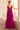 Ladivine Fuchsia Wedding Guest Dress: Plunging V-Neck A-Line Tulle Gown with High Slit