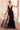 Ladivine Navy Wedding Guest Dress: Plunging V-Neck A-Line Tulle Gown with High Slit