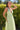 Close-up of Ladivine Plunging V-Neck Tulle Bodice and Tie-Up Spaghetti Straps in Sage Green