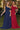 Ladivine chiffon maxi dresses in navy blue and rich burgundy, featuring matching draped one-shoulder and off-the-shoulder necklines for bridesmaids or evening wear.