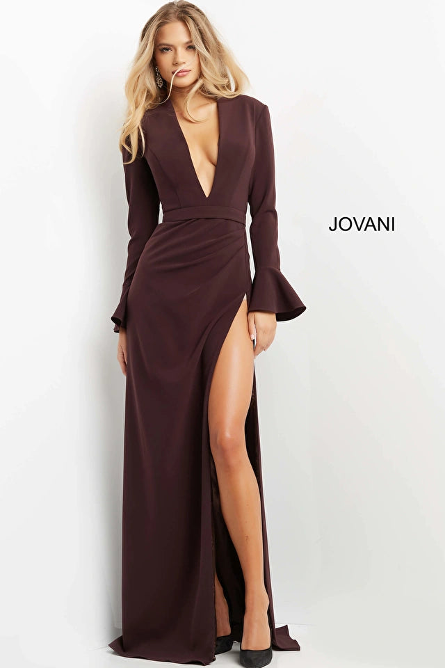Lacey | Plunging Neck Sheath Evening Gown | Jovani 04965