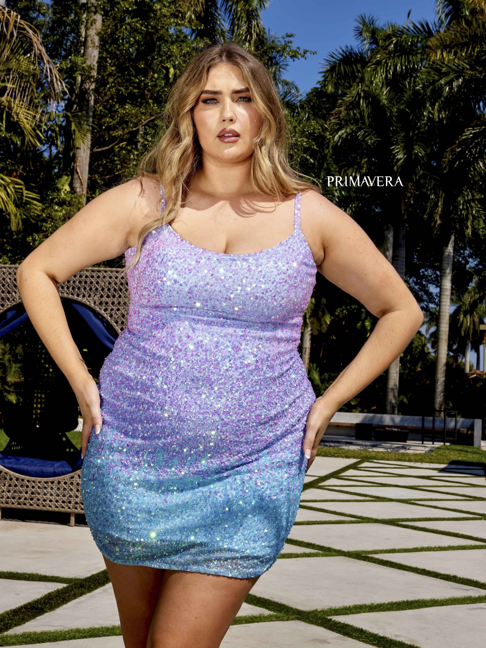 Houston | Ombre Sequin Homecoming Dress | Curvy by Primavera 14025