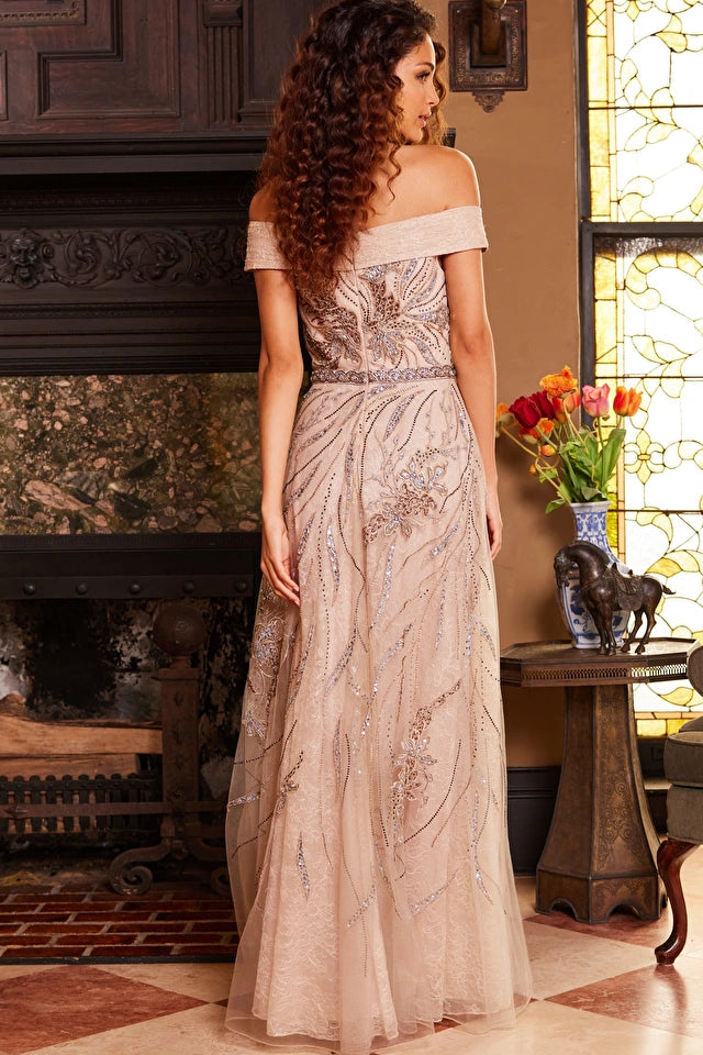 Enita | Embellished Off the Shoulder Evening Gown | Jovani 24055
