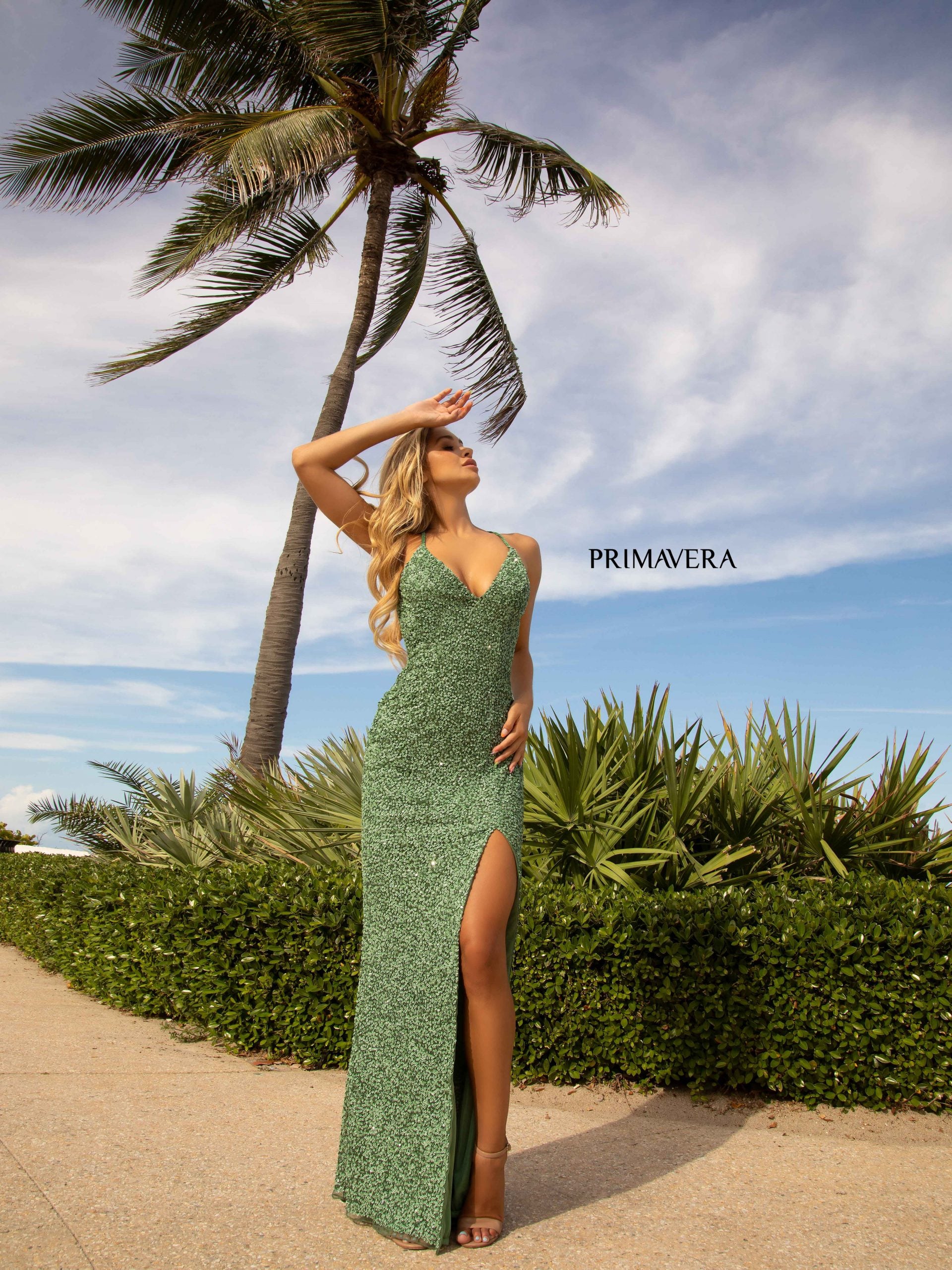 Harper | Fitted Sequin Open Back Gown | Primavera 3291