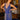 Model posing in the Primavera 3843 dress in royal blue