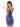 Model posing against a white background in the Primavera 3843 dress in royal blue 