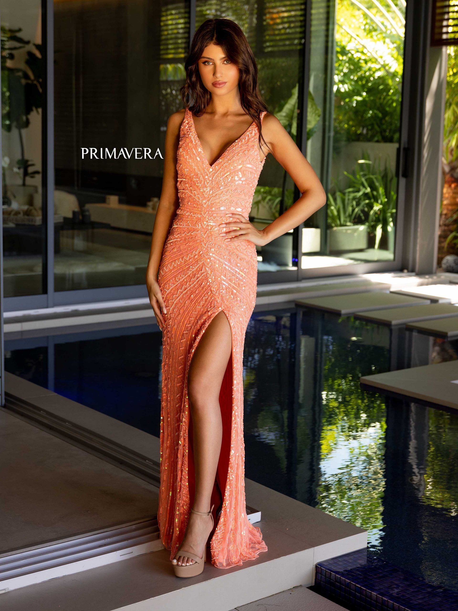 Ingrida | Deep V Embellished Gown | Primavera Couture 4143