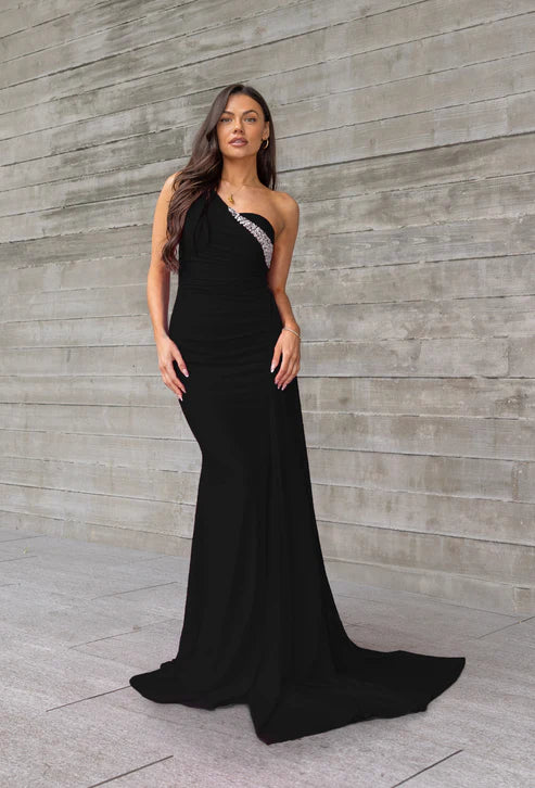 Frances | One Shoulder Crystal Deatil Gown | PRIMA Dress SA502384