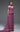 MNM Couture Dusty Rose off-the-shoulder pleated structural bodice formal evening gown with neck scarf detail and sweeping train