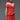 Close up of MNM Couture coral pleated corset off-shoulder evening gown
