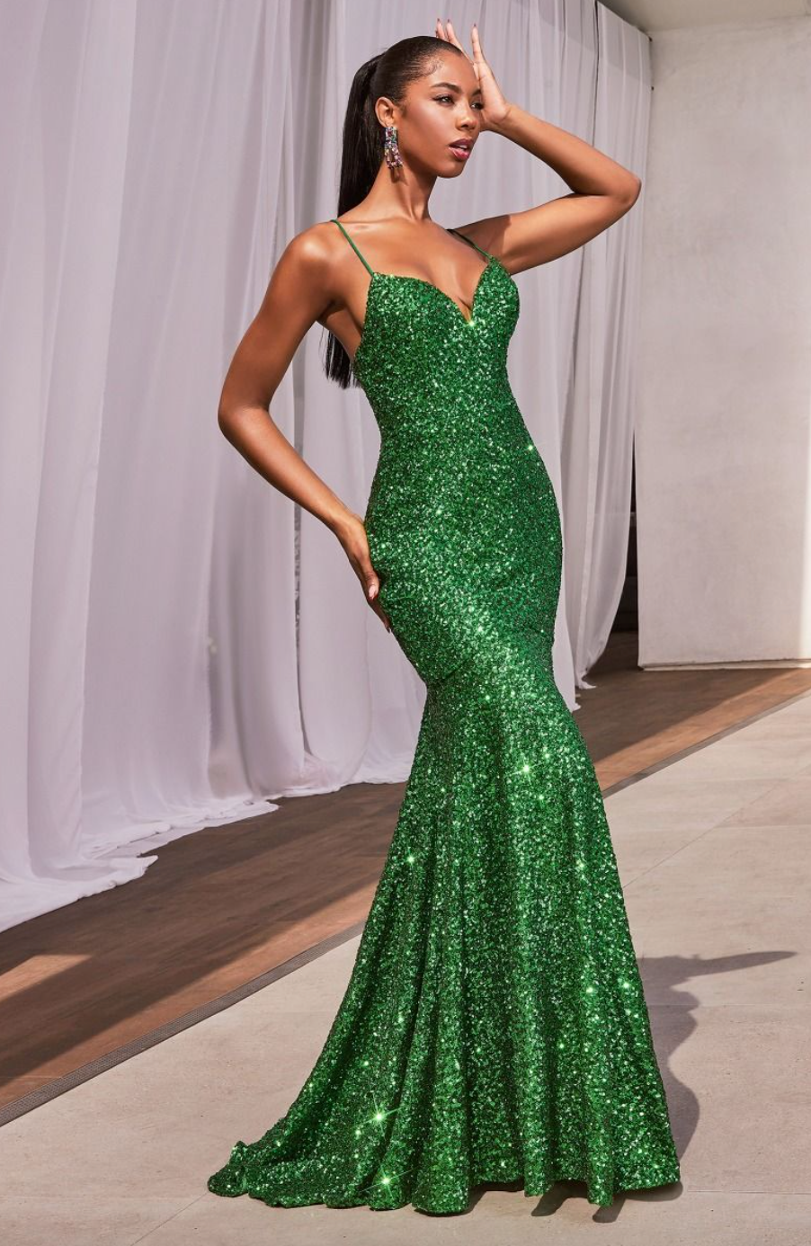 Leslie | Fitted Sequin Mermaid Gown | LaDivine CH066