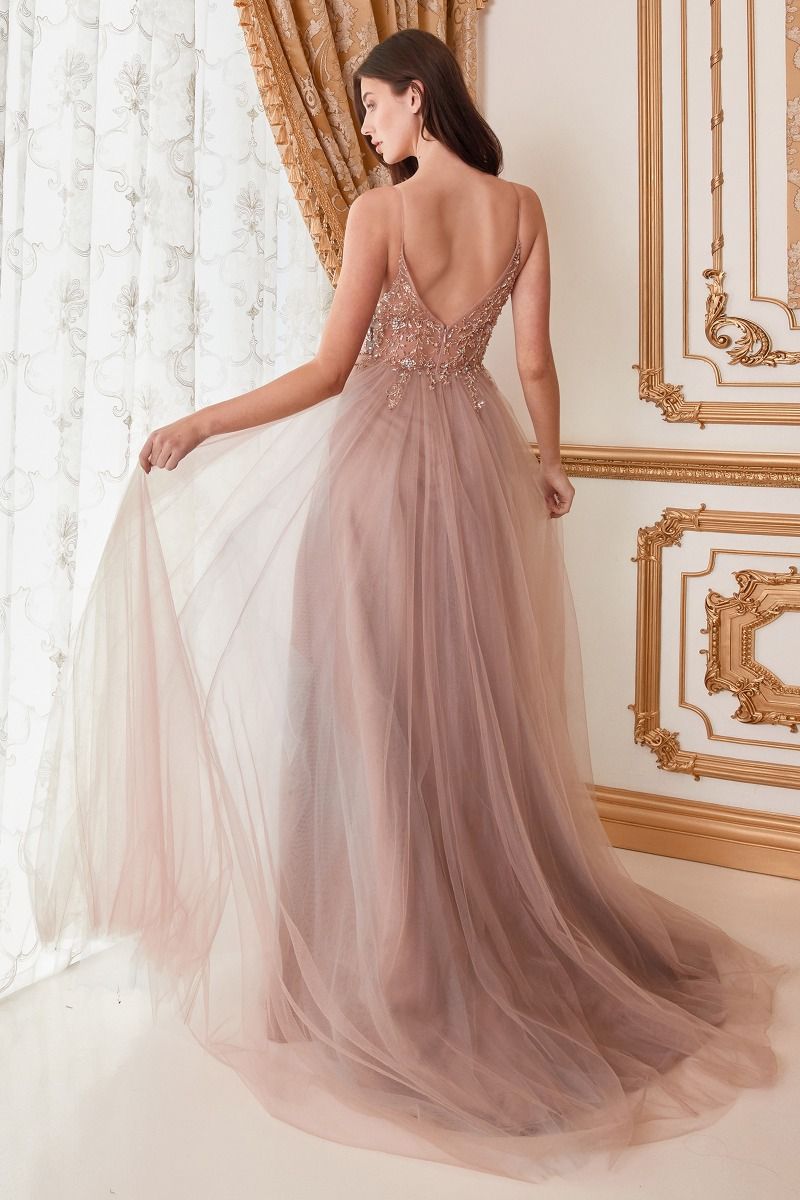 Ophelia | Bead Strap Tulle Gown | A0672