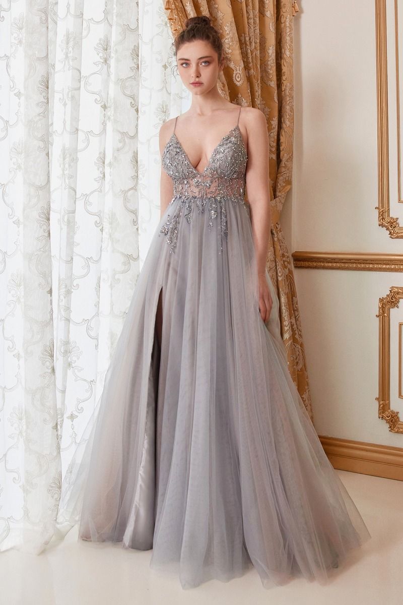 Ophelia | Bead Strap Tulle Gown | A0672