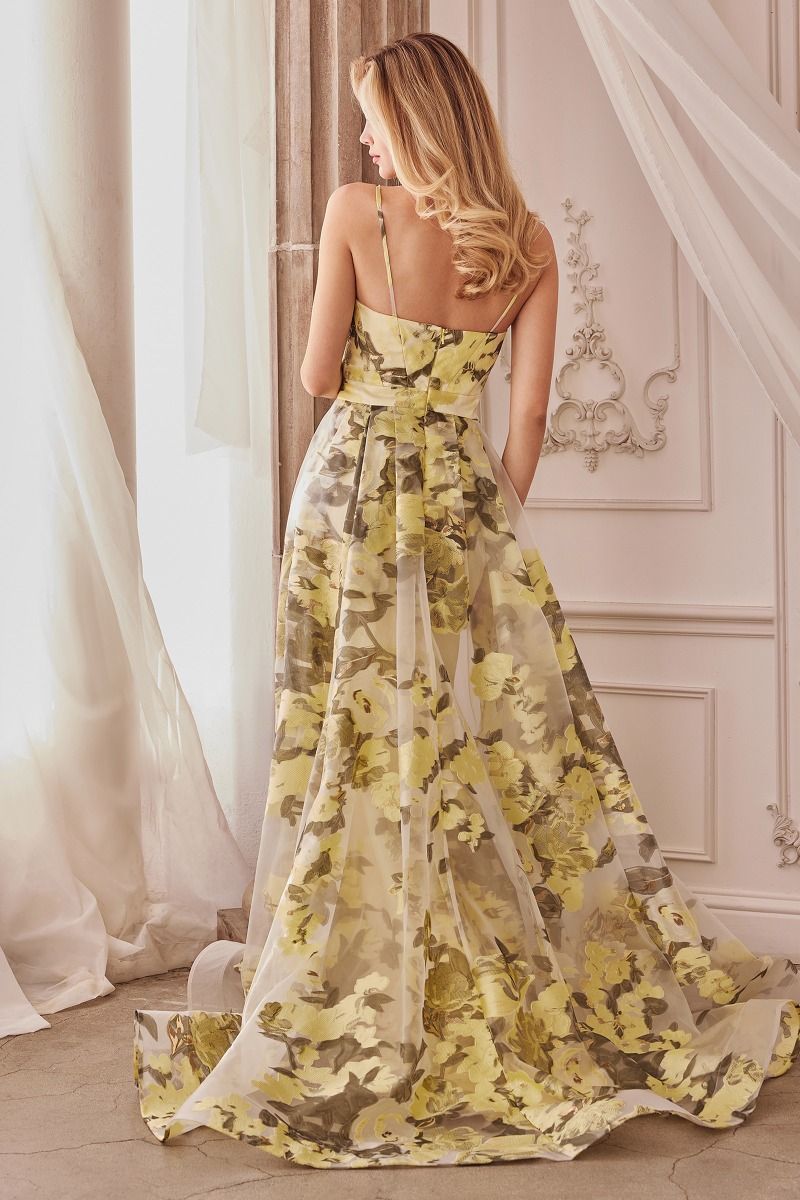 Under the Lemon Tree | Floral Print Fil Coupe Gown | A0770