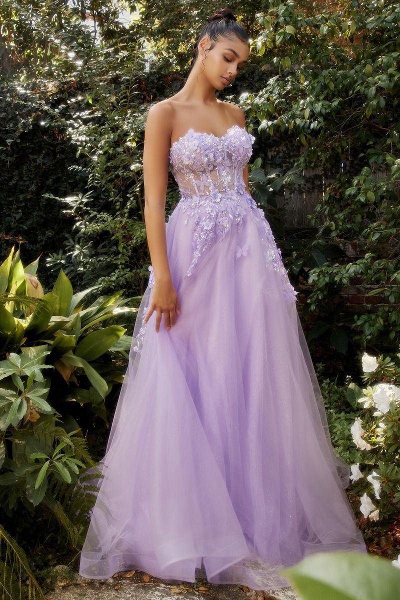 Sweet Stunner | Strapless Floral Ball Gown | A1108