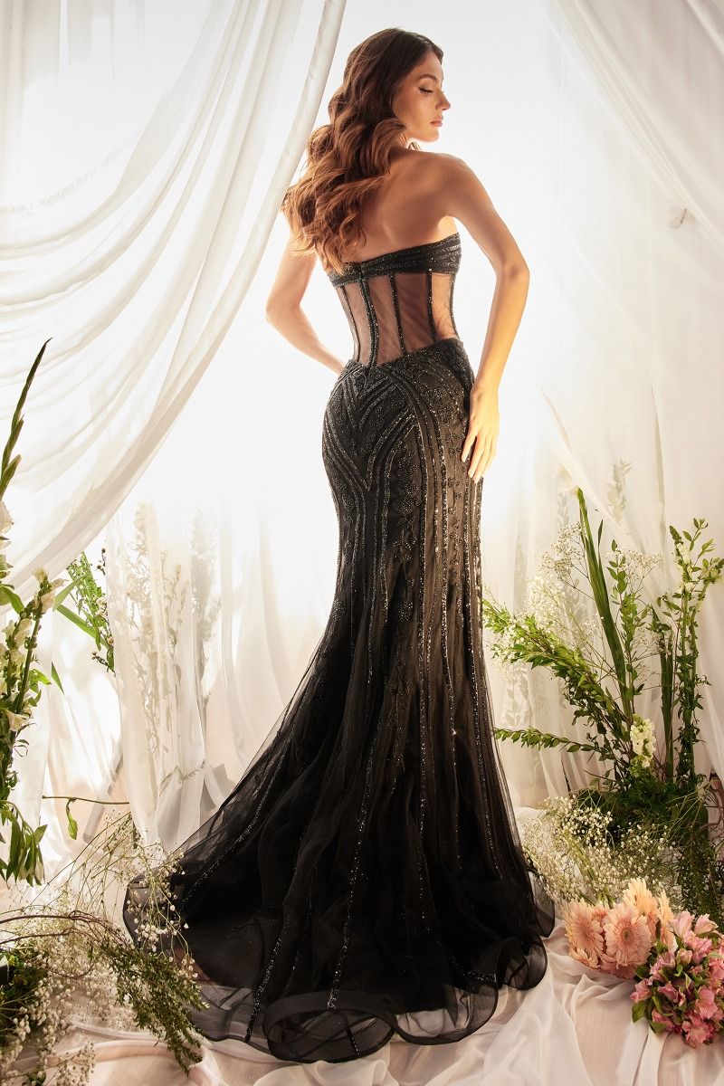Exquisite Love | Crystal Studded Lace Mermaid Gown | A1211