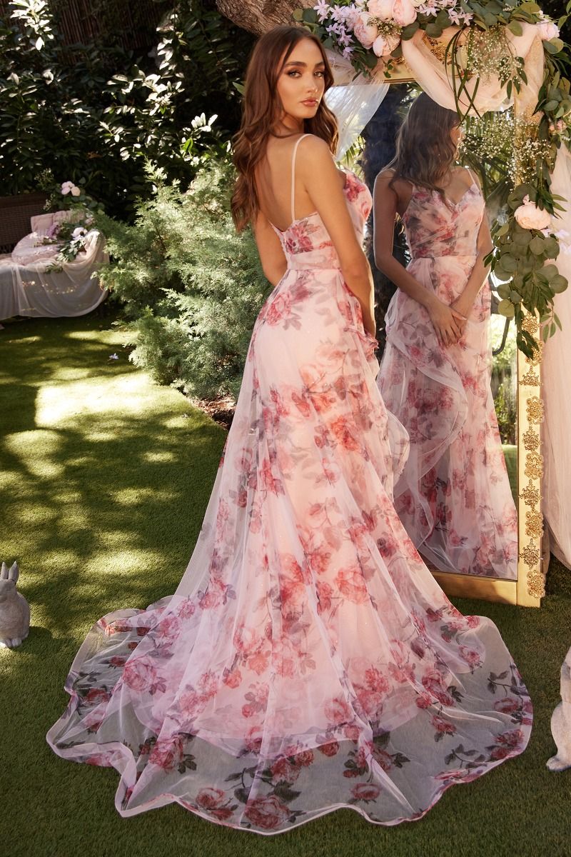 Kendri | A-Line Floral Printed Gown | Andrea & Leo Couture A1290