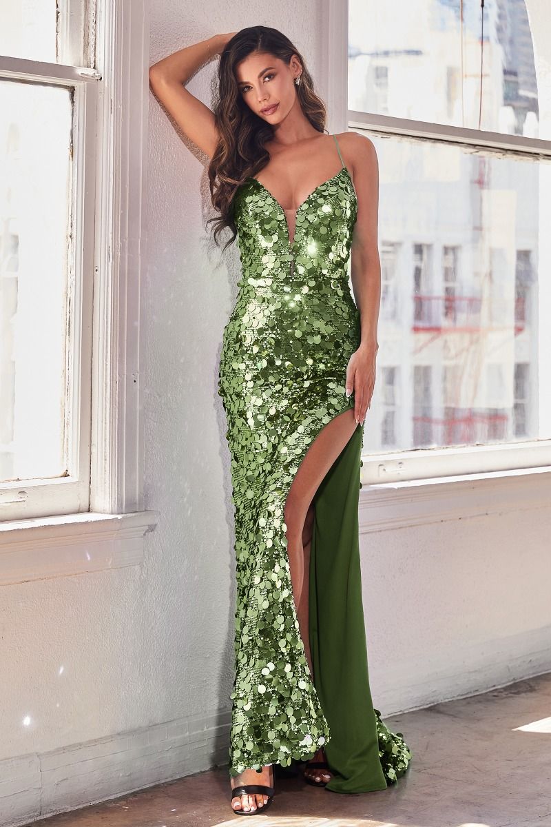 Dazzled Up | Paillette Fitted Evening Gown | LaDivine B1141