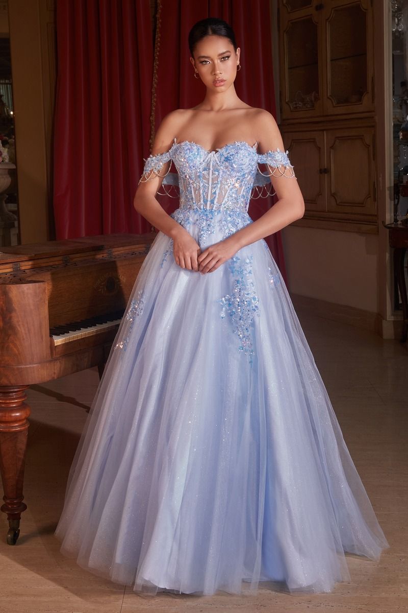 Melissa | Off the Shoulder Tulle Ball Gown | CDS490