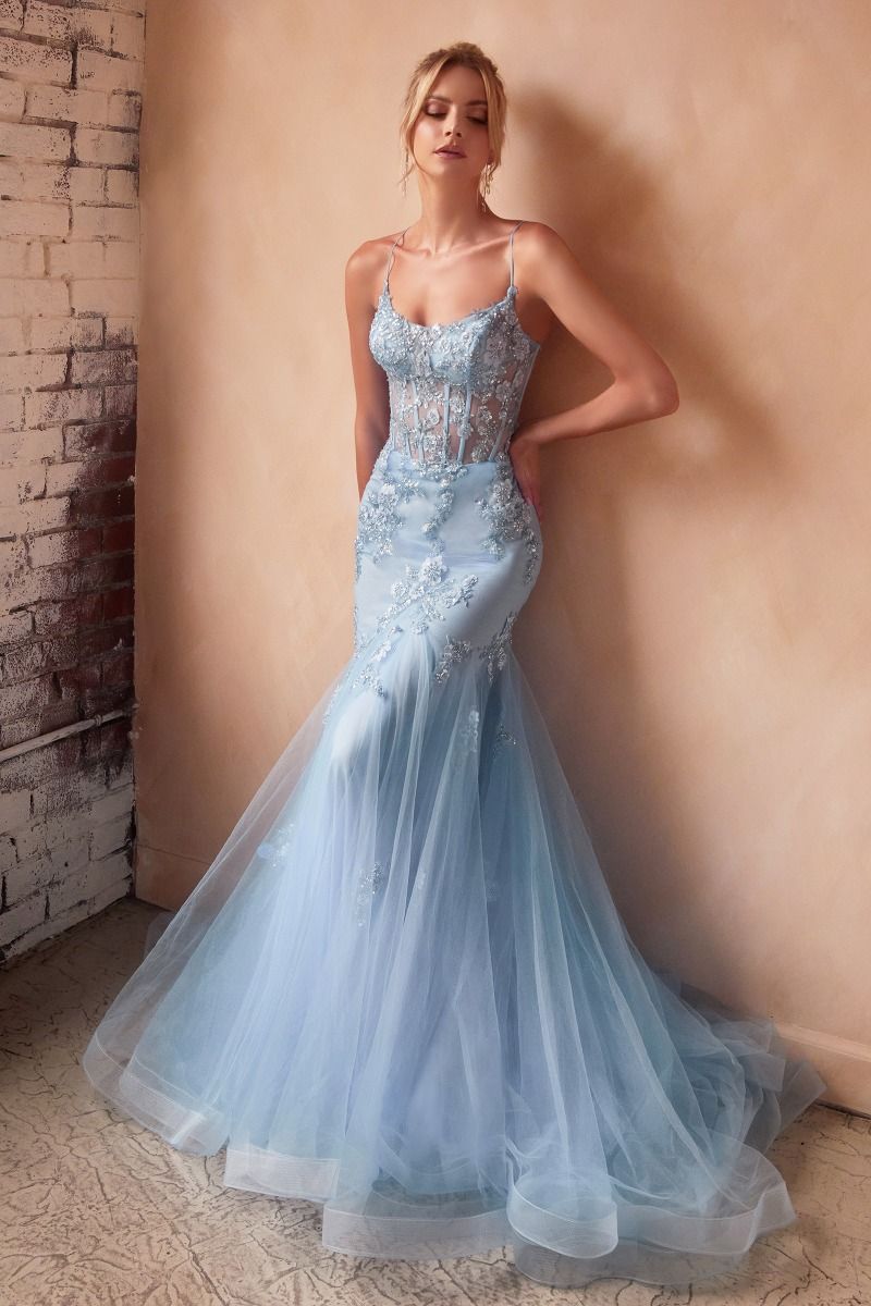 Ariel | Embellished Pastel Mermaid Gown | LaDivine D145