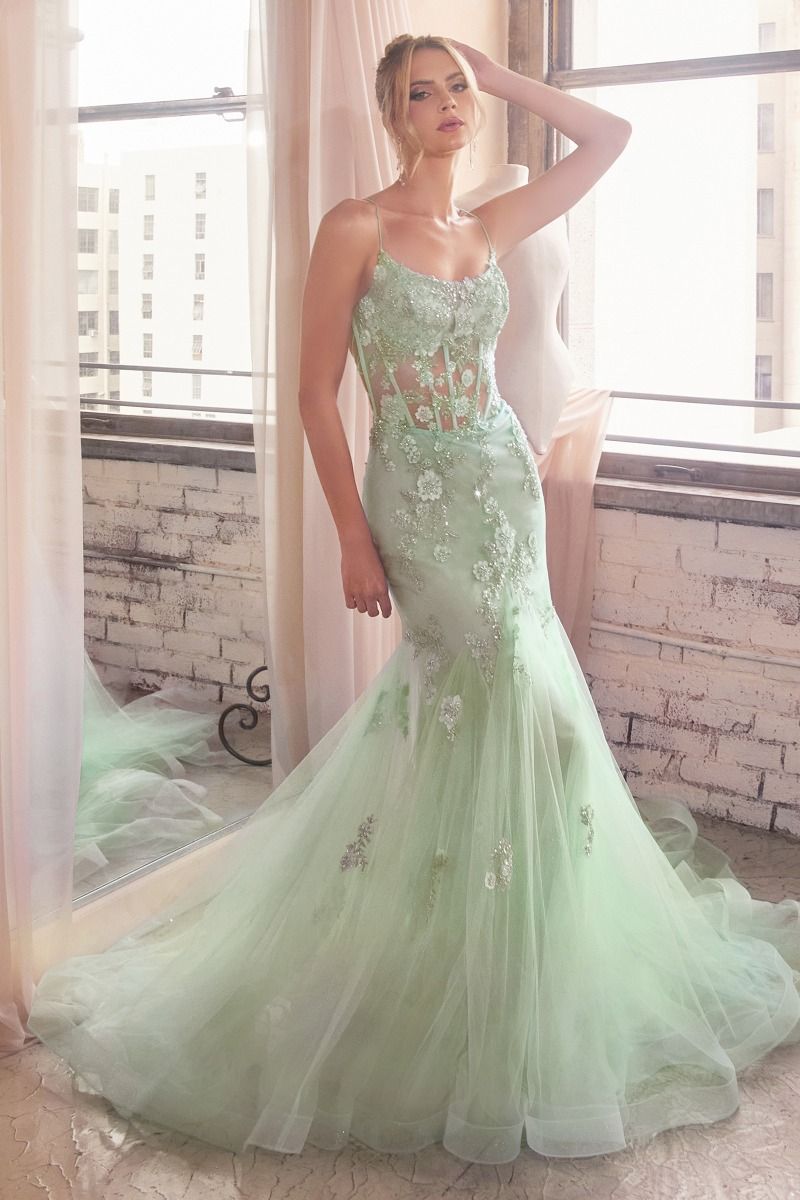 Ariel | Embellished Pastel Mermaid Gown | LaDivine D145