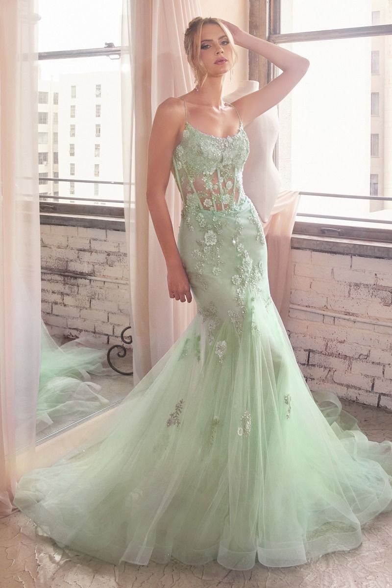 Ariel | Embellished Pastel Mermaid Gown | La Divine D145