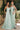 Ladivine soft mint and sage green bridesmaid dresses: featuring a satin cowl neck A-line gown and a fitted lace gown with a soft mint scarf