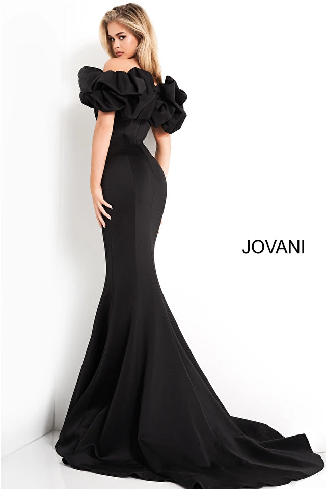 Renata | Off the Shoulder Scuba Evening Gown | Jovani 04368