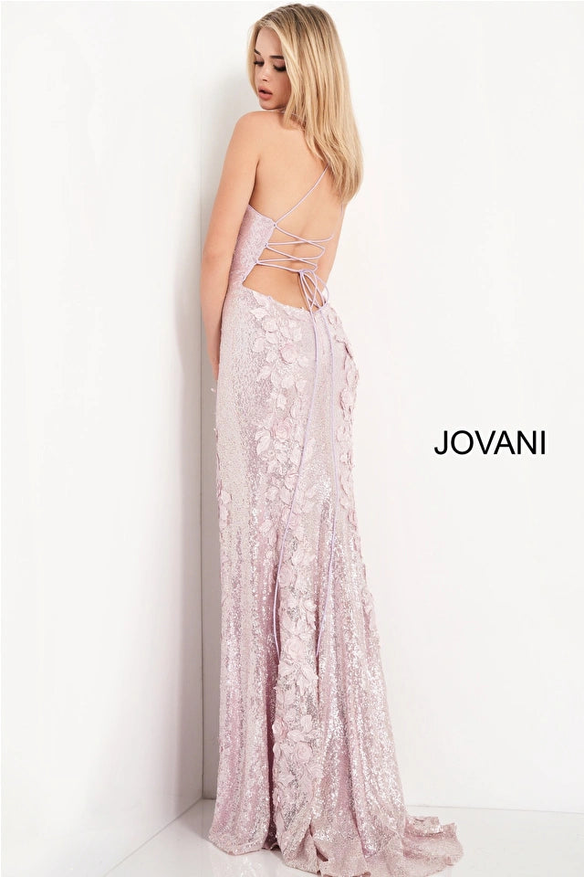 Demetria | Sweetheart Neck Floral Sequin Gown | Jovani 06109