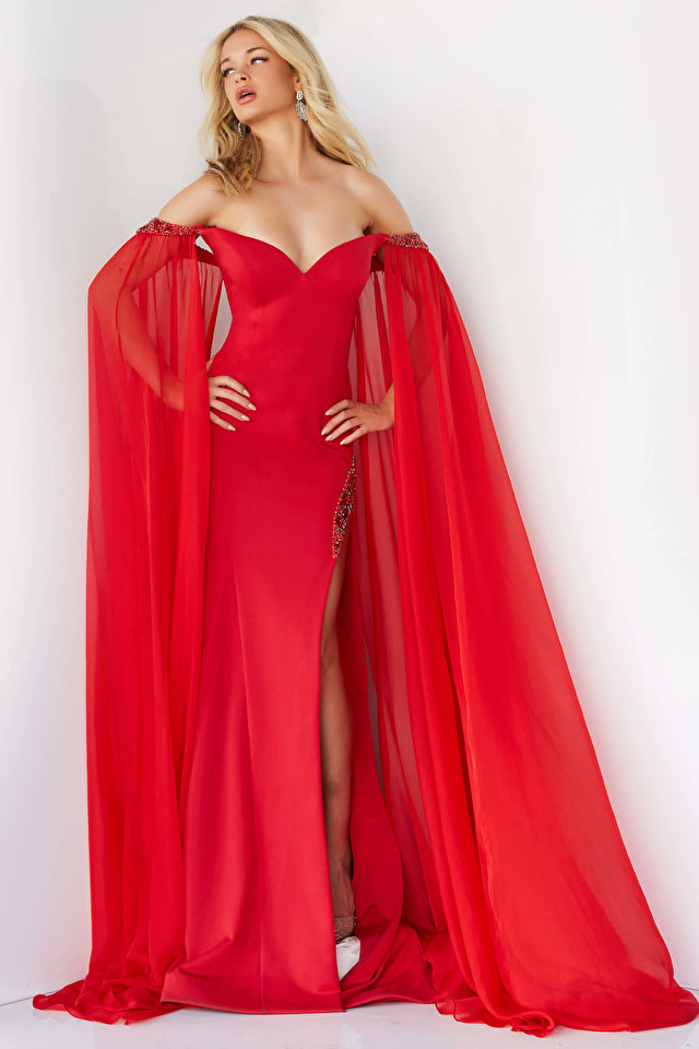 Velma | High Slit off the Shoulder Gown | Jovani 07652