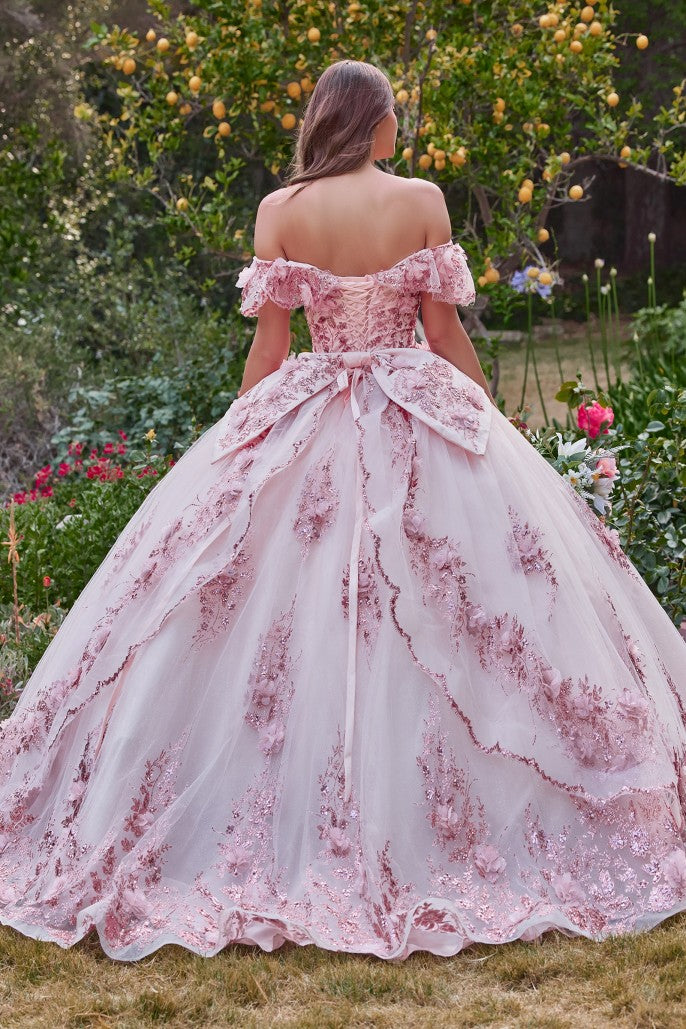blush pink quince dress Luxe Belle Mini Quince Dress Pink