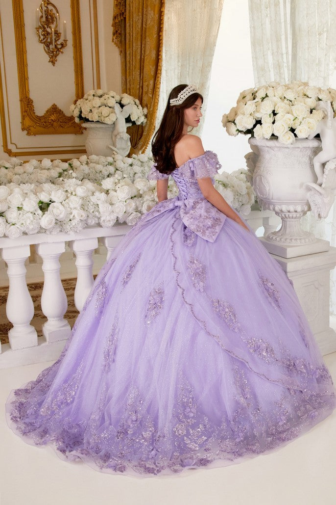 Loving Star | Floral off the Shoulder Quince Ball Gown | 15701
