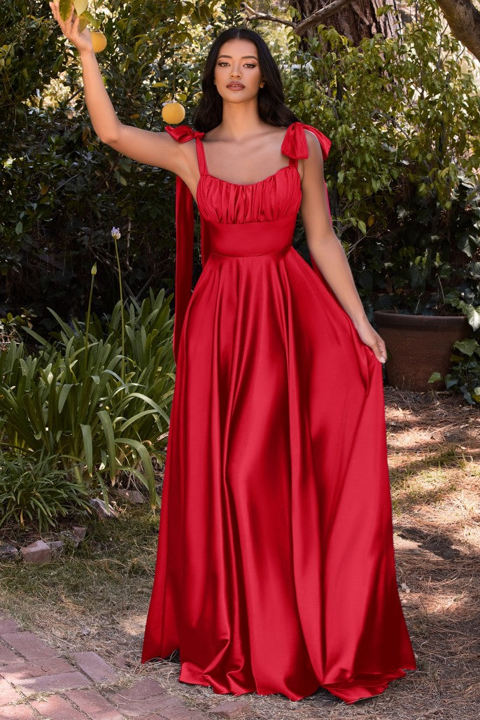 Refined Beauty | Soft Satin A Line Gown | 7490