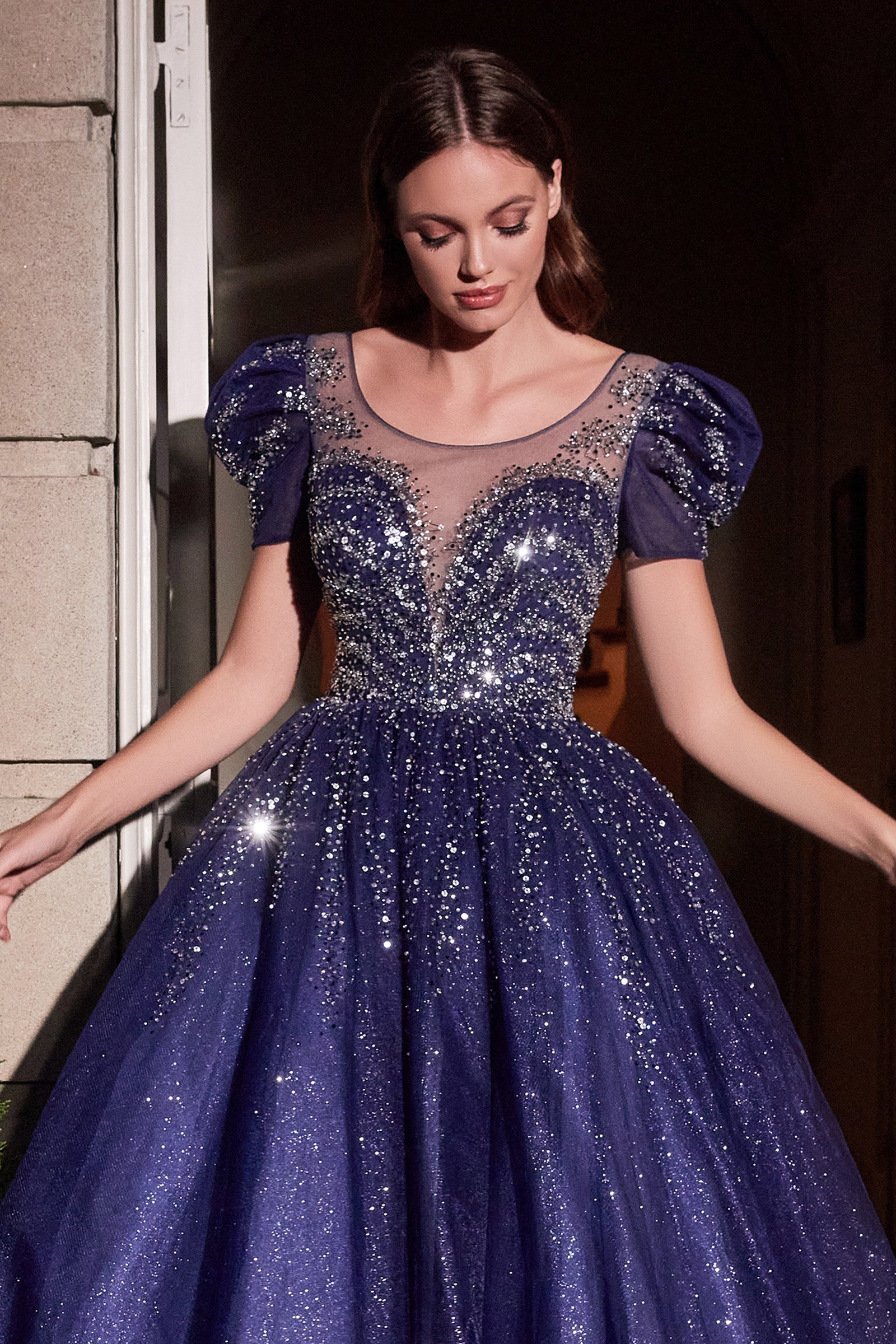 Midnight | Layered Tulle Ball Gown | LaDivine B702