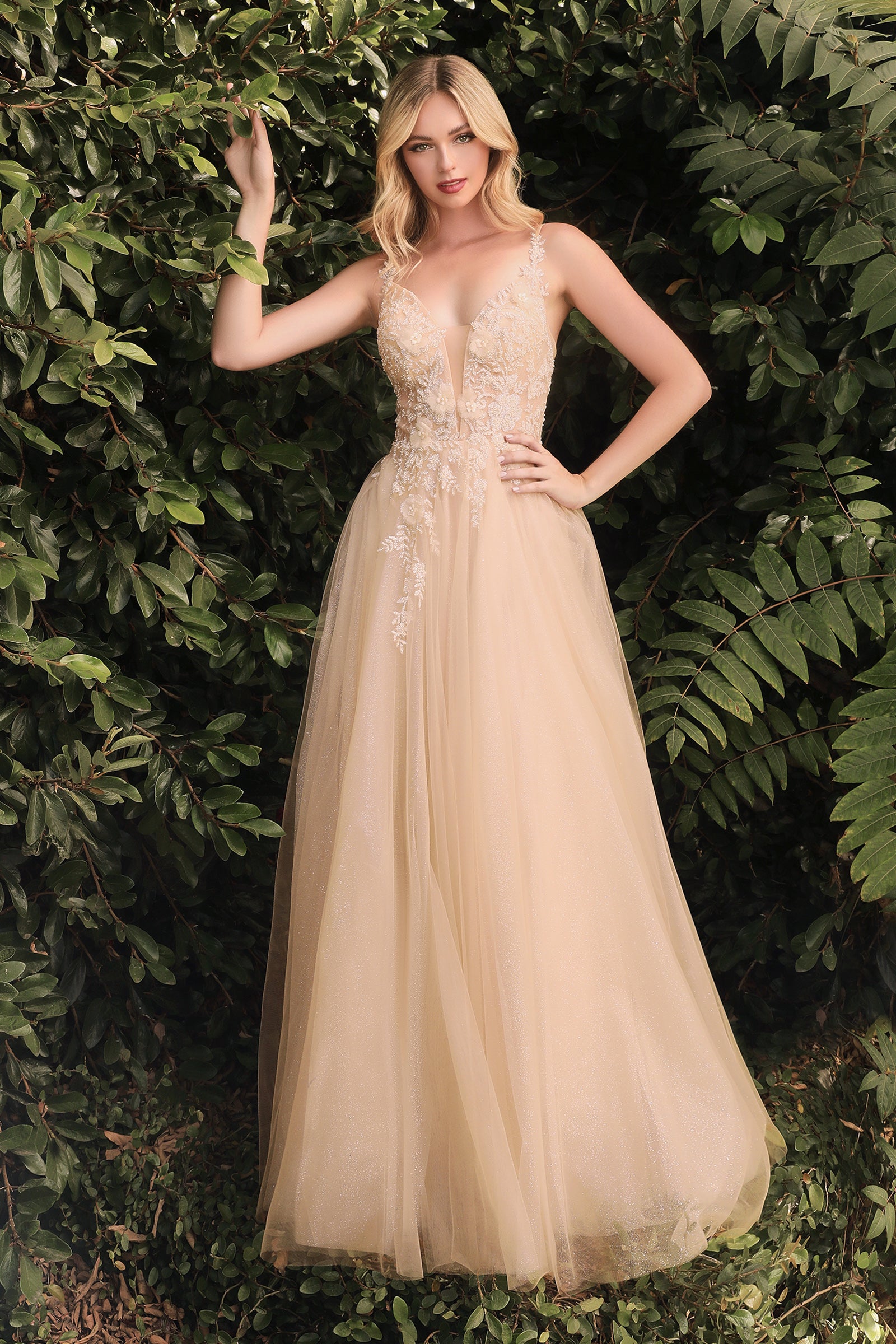 Whimsical | Floral A-Line Gown | LaDivine CB075