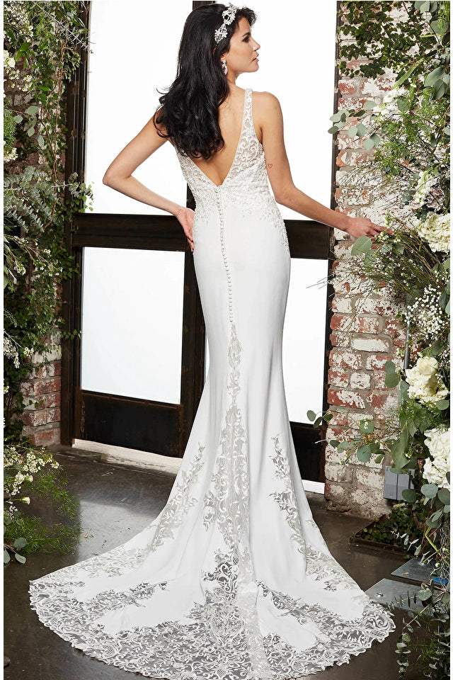 Veronica | Ivory Embroidered Bodice Bridal Gown | Jovani JB06928