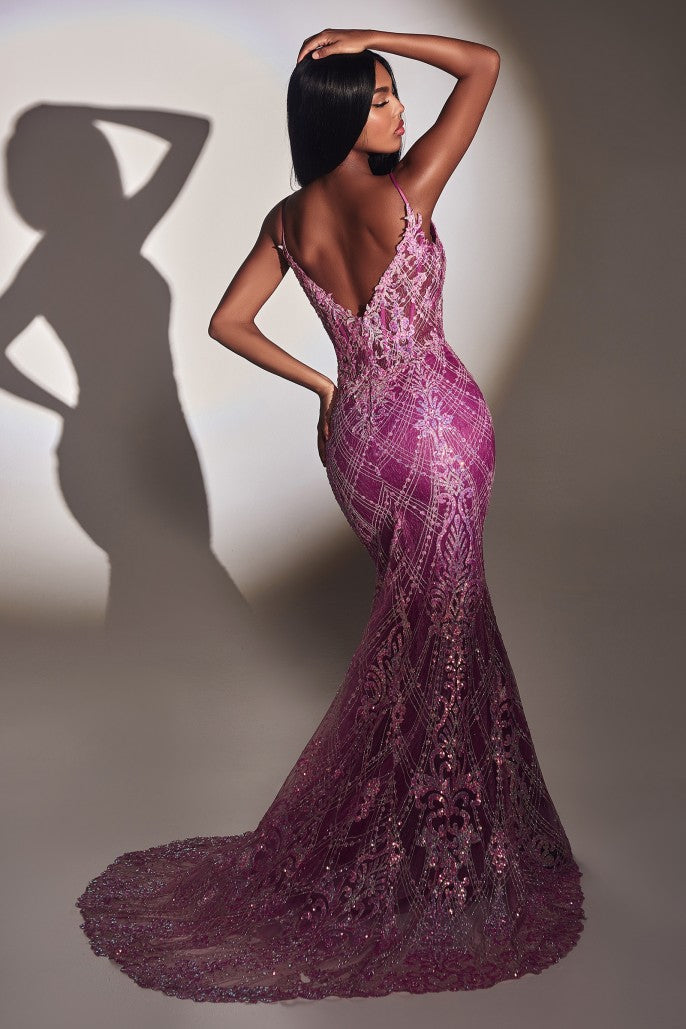 Luminous | Fitted Glitter Mermaid Gown | LaDivine CC2168