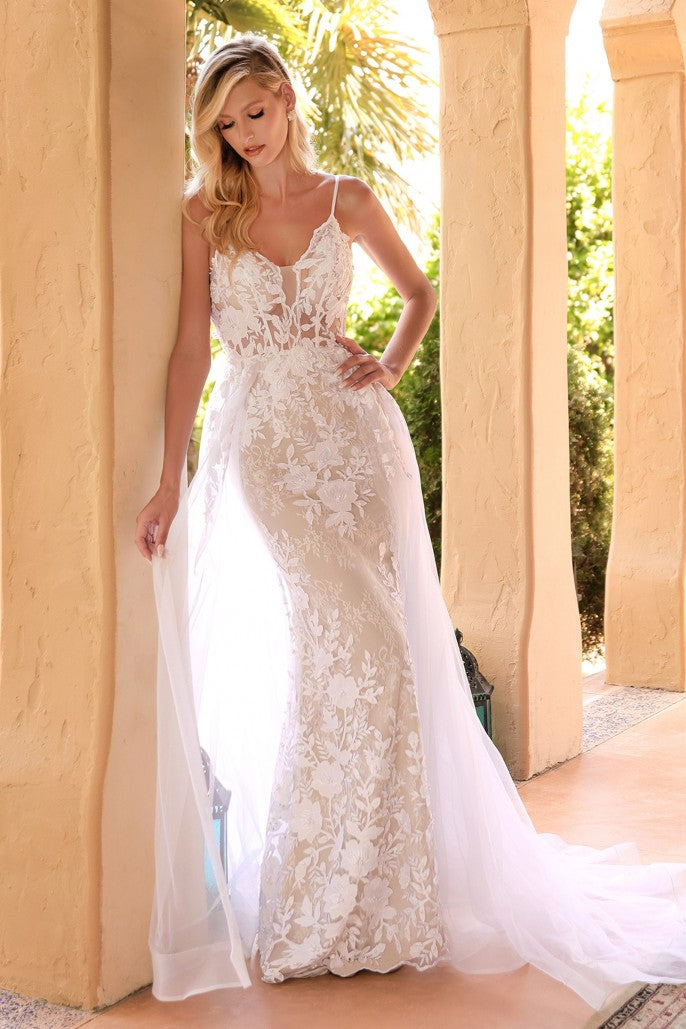 The Big Day | Lace Wedding Gown with Overskirt | CD931W