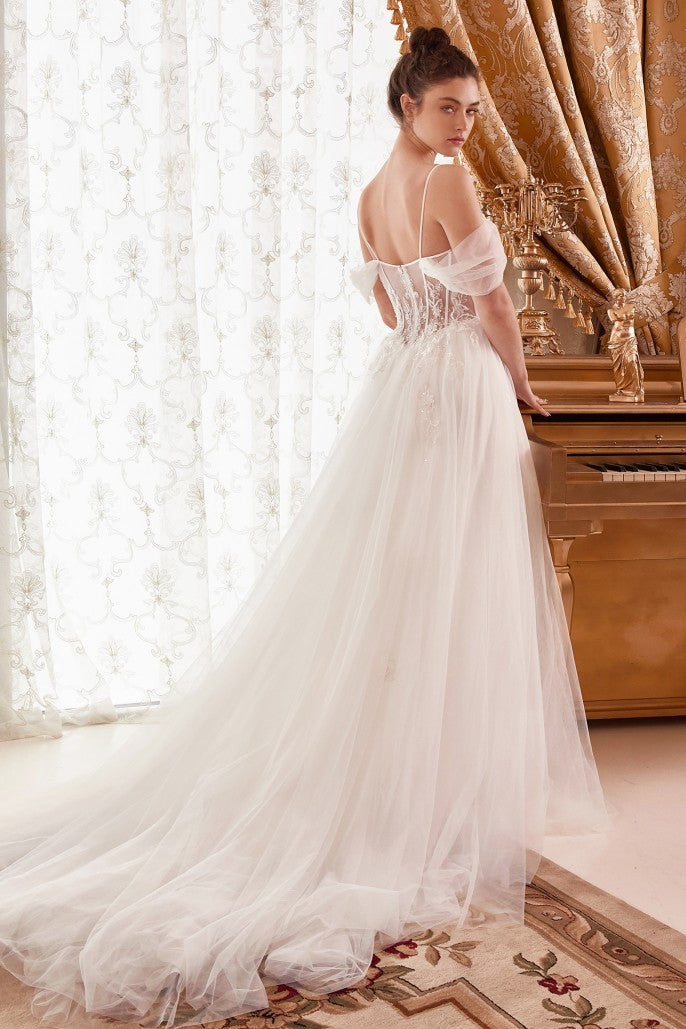 Stay With Me | Layered Tulle A Line Bridal Gown w/ Corset Bodice | LaDivine WN307